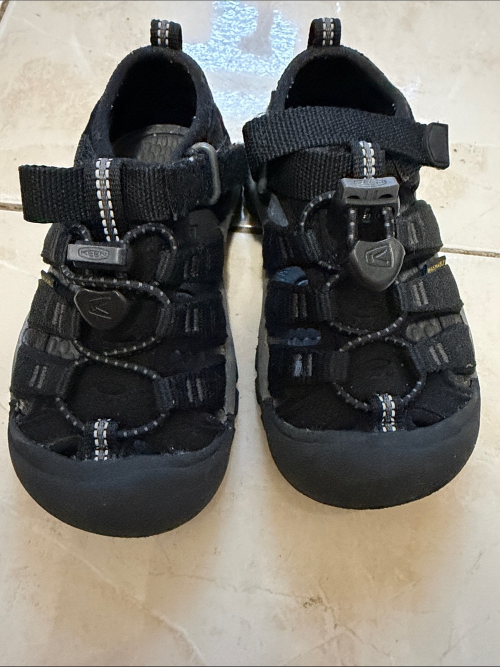 Keen Kids Black Outdoor Sandals with Quick-Pull Bungee
